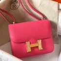 AAAAA Imitation Replica Hermes Mini Constance 18cm Rose Lipstick Epsom Bag HJ01171