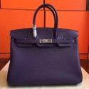 Best Cheap Hermes Iris Clemence Birkin 35cm Handmade Bag HJ00376