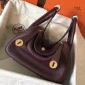 Cheap 1:1 Knockoff Hermes Bordeaux Lindy 30cm Clemence Handmade Bag HJ01071