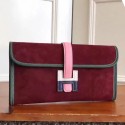 Cheap Fake High End Hermes Bordeaux Suede Jige Elan 29 Clutch Bag HJ00656