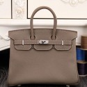 Cheap Knockoff Hermes Birkin 30cm 35cm Bag In Etoupe Clemence Leather HJ00827