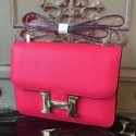 Cheap Replica Cheap Hermes Red Constance MM 24cm Epsom Leather Bag HJ00644