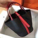 Copy Hermes Bicolor Picotin Lock PM 18cm Black Bag HJ00784