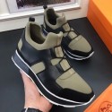 Copy Hermes Men Kaki/Noir Player Sneakers HJ00587