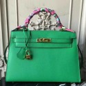 Copy Luxury Cheap Fake Hermes Bamboo Epsom Kelly 32cm Sellier Bag HJ00791