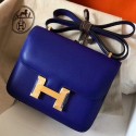 Copy Luxury Knockoff Hermes Mini Constance 18cm Epsom Blue Electric Bag HJ00683