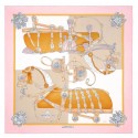 Designer Faux Hermes Pink Harnais De Cour Scarf 90 HJ00280