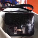 Discount Hermes Constance 24cm Black Porosus Crocodile HJ00510