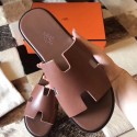 Fake Hermes Izmir Sandals In Camarel Swift Leather HJ00092