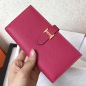Fake Hermes Peach Epsom Bearn Gusset Wallet HJ01169