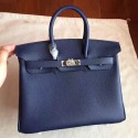 Fake High Quality Hermes Sapphire Epsom Birkin 25cm Handmade Bag HJ00892