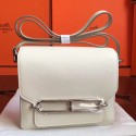 Fashion Hermes Mini Sac Roulis Bag In Ivory Swift Leather HJ01241