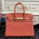 Hermes Birkin 30cm 35cm Bag In Crevette Clemence Leather HJ00759