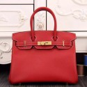 Hermes Birkin 30cm 35cm Bag In Red Epsom Leather HJ00925
