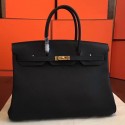 Hermes Black Clemence Birkin 40cm Handmade Bag HJ00081