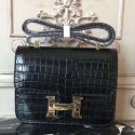 Hermes Black Constance MM 24cm Crocodile Bag HJ01328