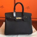 Hermes Black Epsom Birkin 25cm Handmade Bag HJ00677