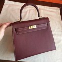 Hermes Bordeaux Epsom Kelly 25cm Sellier Handmade Bag Replica HJ01018