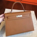 Hermes Brown Epsom Kelly 32cm Sellier Handmade Bag Replica HJ00431
