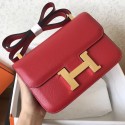 Hermes Epsom Constance 24cm Red Handmade Bag HJ00654
