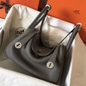 Hermes Gris Mouette Lindy 30cm Clemence Handmade Bag HJ00480