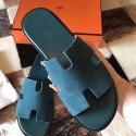 Hermes Izmir Sandals In Green Suede Leather Replica HJ01219