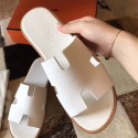 Hermes Izmir Sandals In White Epsom Leather HJ01248