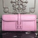 Hermes Jige Elan 29 Clutch In Pink Crocodile Leather HJ00688
