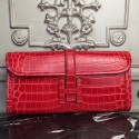 Hermes Jige Elan 29 Clutch In Red Crocodile Leather HJ00173