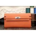 Hermes Kelly Longue Wallet In Crevette Epsom Leather Replica HJ00118