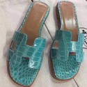 Hermes Lagon Crocodile Oran Sandals Replica HJ00112