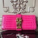 Hermes Medor Clutch Bag In Rose Red Crocodile Leather Replica HJ00617