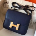 Hermes Mini Constance 18cm Sapphire Epsom Bag HJ00298