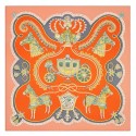 Hermes Orange Paperoles Silk Twill Scarf HJ00836