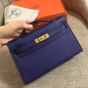 Hermes Sapphire Epsom Kelly Pochette Handmade Bag Replica HJ01359