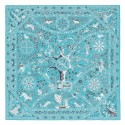 Hermes Turquoise Peuple Du Vent Bandana Shawl HJ00927