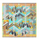 High End Knockoff Hermes Turquoise Sangles En Zigzag Silk Scarf HJ00673