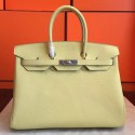 High Quality Hermes Curry Clemence Birkin 35cm Handmade Bag HJ00647