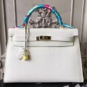 Hot Replica Hermes White Epsom Kelly 32cm Sellier Bag HJ00256