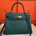 Imitation Best Hermes Malachite Clemence Kelly Retourne 28cm Handmade Bag Replica HJ00240