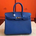 Imitation Best Quality Hermes Blue Epsom Birkin 25cm Handmade Bag HJ00903