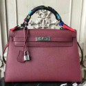 Imitation Hermes Bordeaux Epsom Kelly 32cm Sellier Bag HJ00102