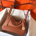Imitation Hermes Gold Lindy 26cm Clemence Handmade Bag HJ00561