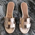 Imitation Hermes Oasis Sandals In Gold Swift Leather HJ01137