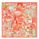 Imitation Hermes Orange Modernisme Tropical Scarf 140cm HJ01347