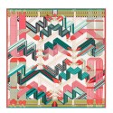 Imitation Hermes White Sangles En Zigzag Silk Scarf Replica HJ00665