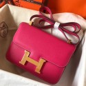 Imitation Hot Hermes Epsom Constance 24cm Rose Red Handmade Bag HJ00161