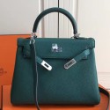 Knockoff Cheap Hermes Malachite Clemence Kelly 25cm PHW Bag HJ01320