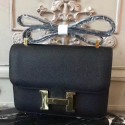 Knockoff High Quality Hermes Black Constance MM 24cm Epsom Leather Bag HJ00887