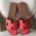 Luxury Fake Hermes Oran Sandals In Rose Azalee Epsom Leather HJ01269